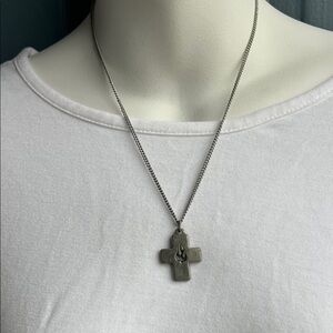 Bob Siemon Designs Pewter Cross Pendant Necklace